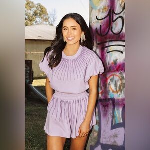 Queen of Sparkles Lavender Pearl Burst Top
